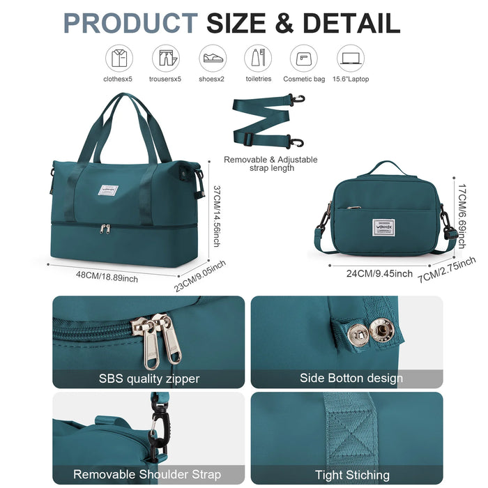 Travel Foldable Duffel Bag for Airlines Carry on Bag for Women Girls Lightweight Large Capacity Sports Weekend Trip Overnigh Bag