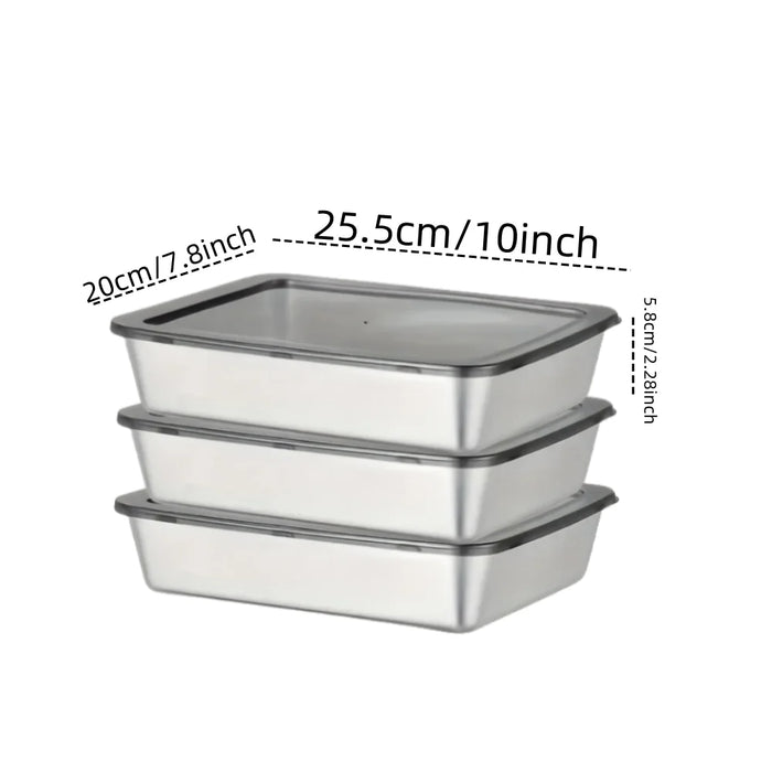 3-Piece Stainless Steel Food Storage Bowls Set