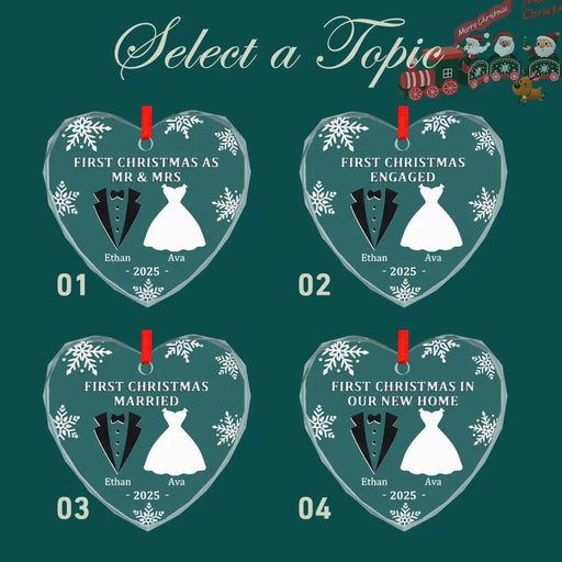 Custom First Christmas Glass Ornament.