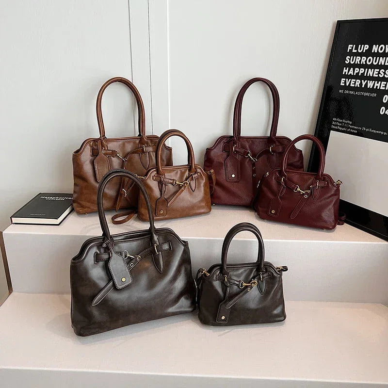 Leather Retro Tote Bag