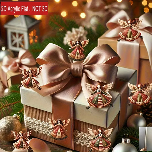 4pcs Handmade Vintage Wooden Angel Christmas Ornaments