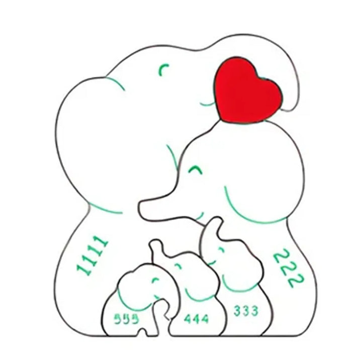 Personalized Family Elephant Wooden Puzzle
