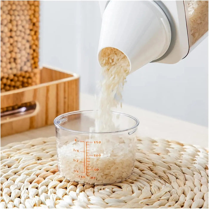 Airtight Clear Kitchen Storage Container with Measuring Cup