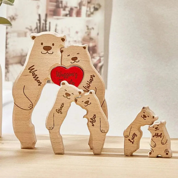 Personalized Wooden Family Bear Puzzle.