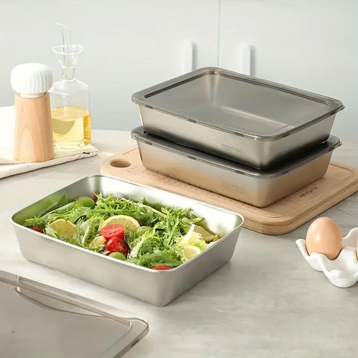 3-Piece Stainless Steel Food Storage Bowls Set