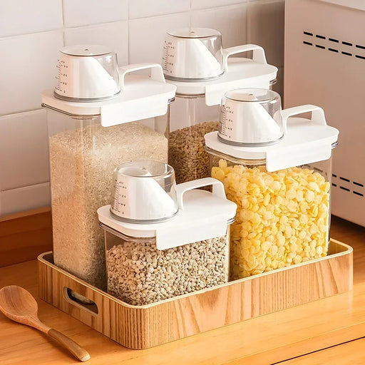 Airtight Food Storage Container with Measuring Cup