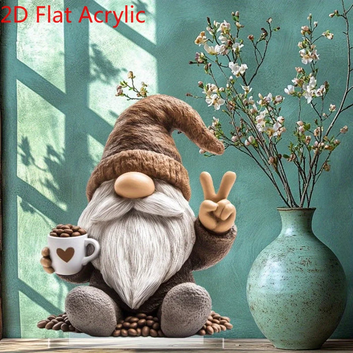 2D Gnome Ornament Enchanting Home & Office Decor.