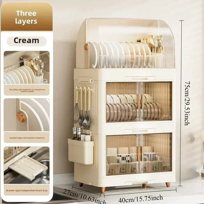 Kitchen Bowl Rack with Lid