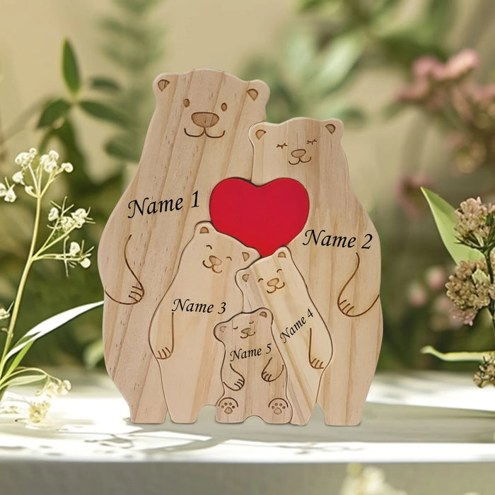 Personalized Wooden Family Bear Puzzle.