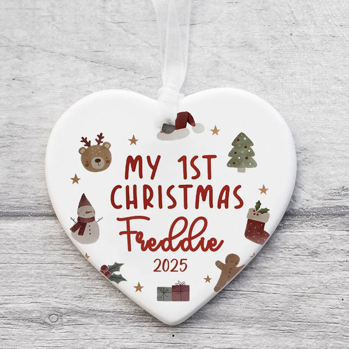 Personalized Baby Girl First Christmas Ornament