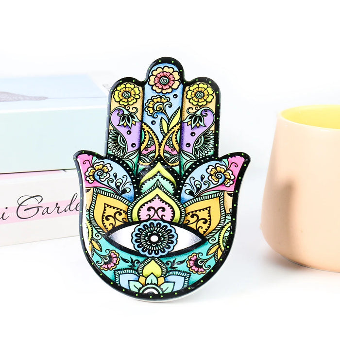 Personalized Colorful Hand of Fatima Ceramic Ornament