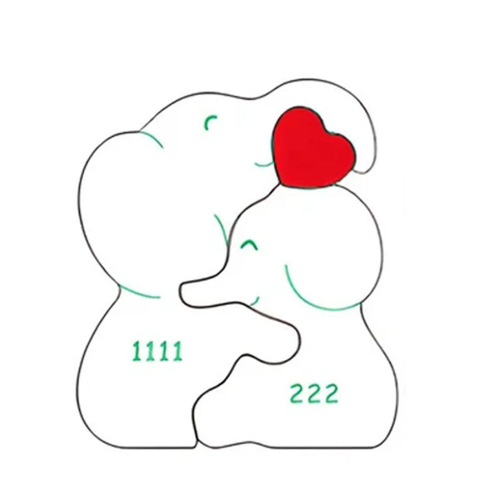 Personalized Family Elephant Wooden Puzzle