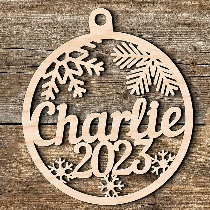 Custom Laser Engraved Family Christmas Ornaments with Names.