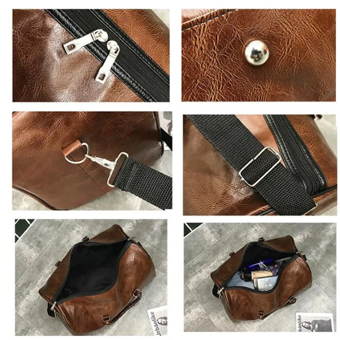 Men’s Large Leather Travel Duffel Bag