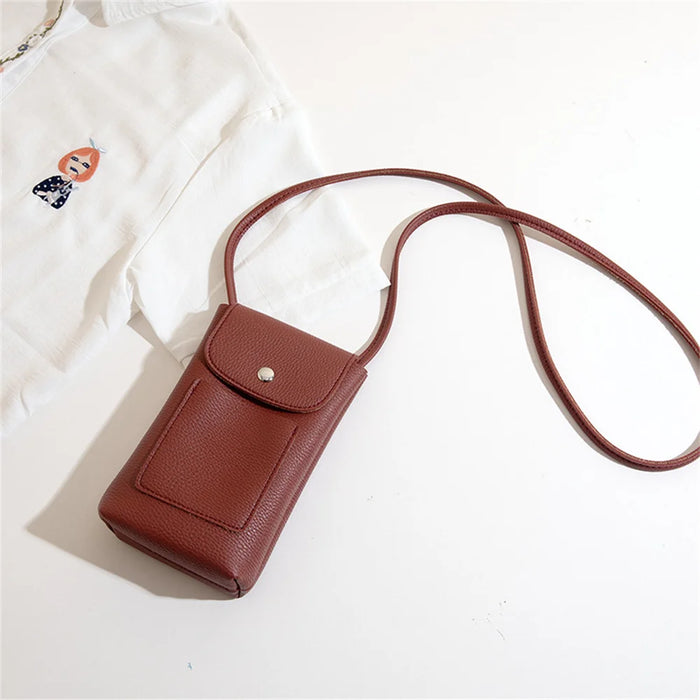 Women Soft Pu Leather Flap Crossbody Bags Fashion Versatile Phone Bag Shoulder Purses Simple Solid Wallet Handbag Travel Purse