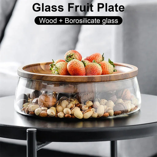 Creative Glass Food Storage Containers with Wooden Lids
