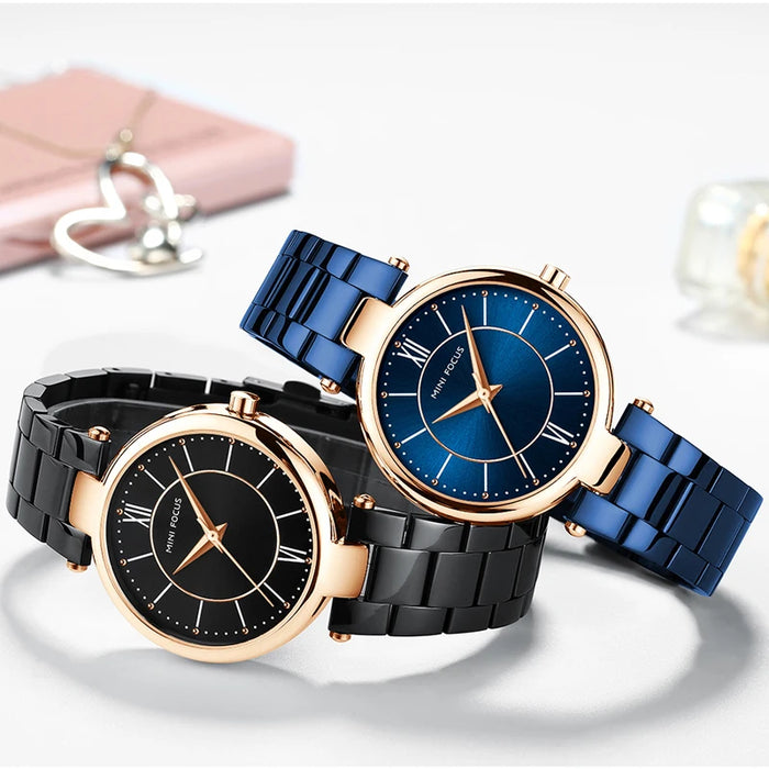 Waterproof Blue Stainless Steel Brand Luxury Quartz Watch