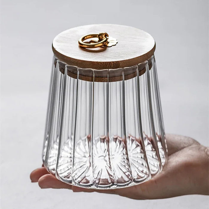 Transparent Glass Storage Jar with Lid