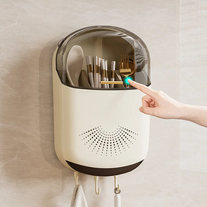 Wall-Mount Kitchen Cutlery Storage Box