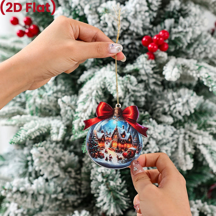 Christmas Snow Scene Wooden Pendants