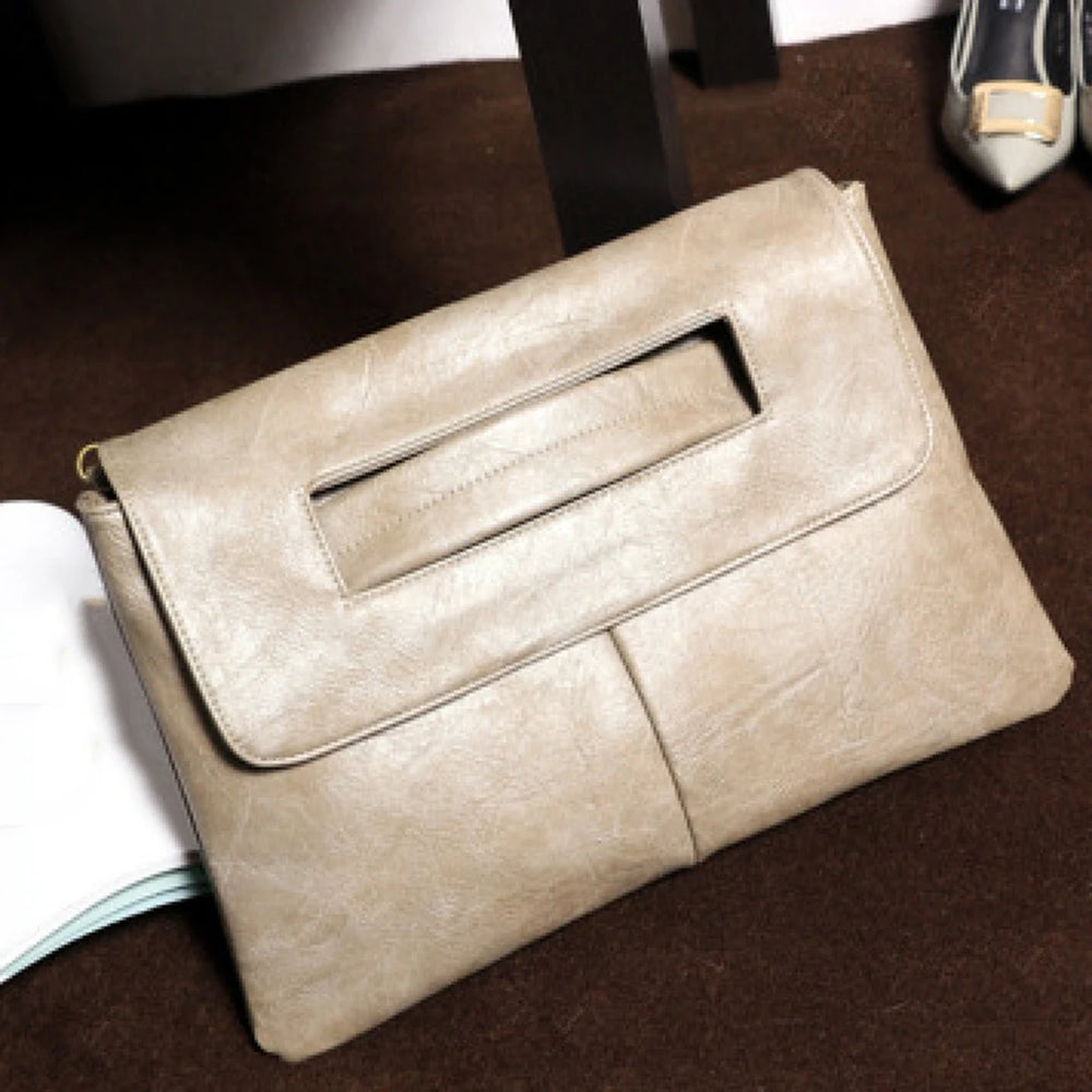 Vintage Vegan Leather Wristlet Clutch Purse