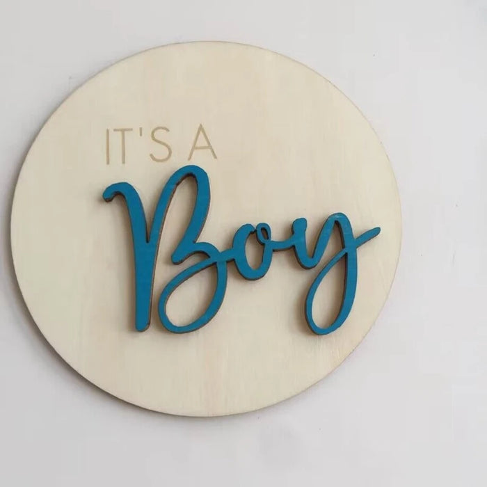 Boho Wooden Baby Gender Announcement Sign