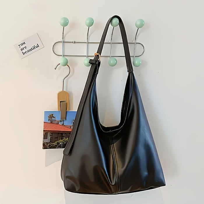 Fashion Leather Women's Hand-held Shoulder Bags, Large Capacity Simple and Versatile Tote Bag, Suitable for Commuting Banquets