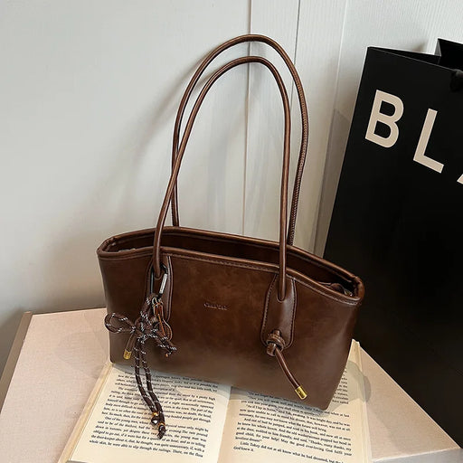 PU Leather Shoulder Bags For Women 2025 Winter Y2K Trend Female Crossbody Bag Lady Handbags And Purses Retro Tote Bag bolso