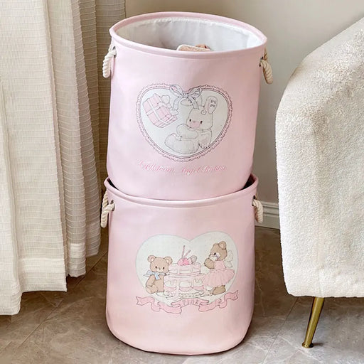 Collapsible Pink Laundry Basket