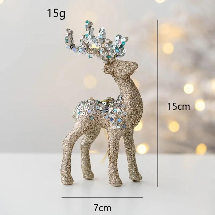 Christmas Pink Flocked Deer Ornament