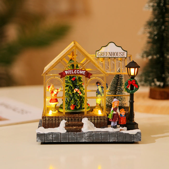 Lighted Christmas Village House Figurines