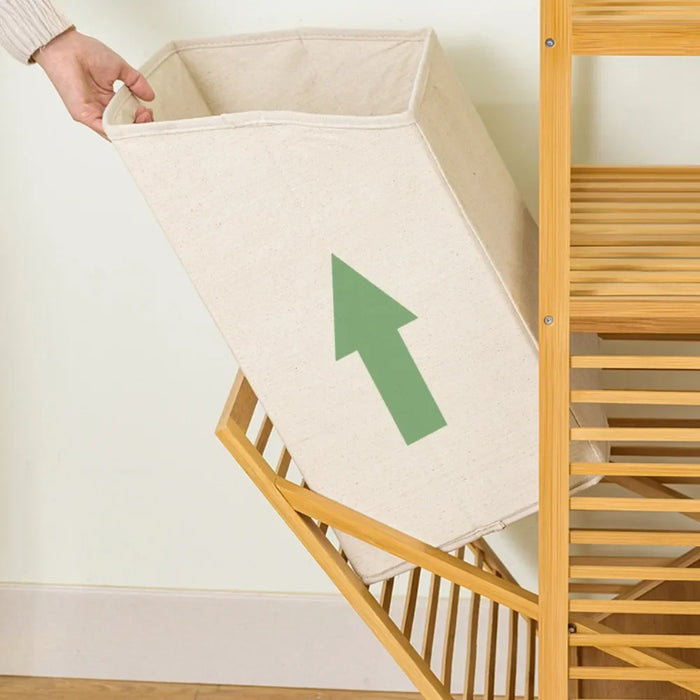 Bamboo Laundry Hamper with Shelf