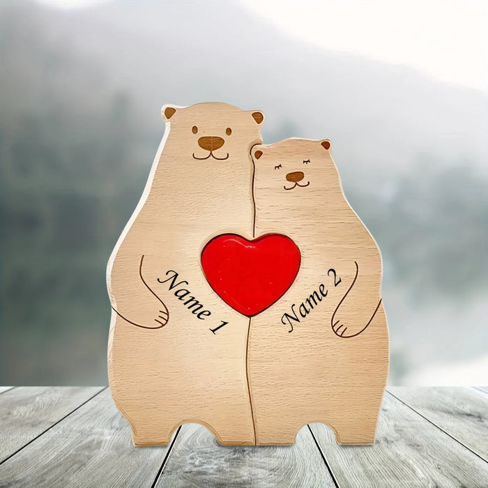 Personalized Wooden Family Bear Puzzle.