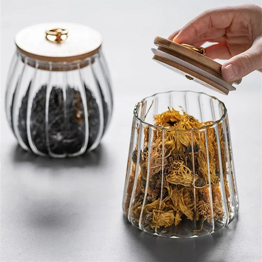 Transparent Glass Storage Jar with Lid