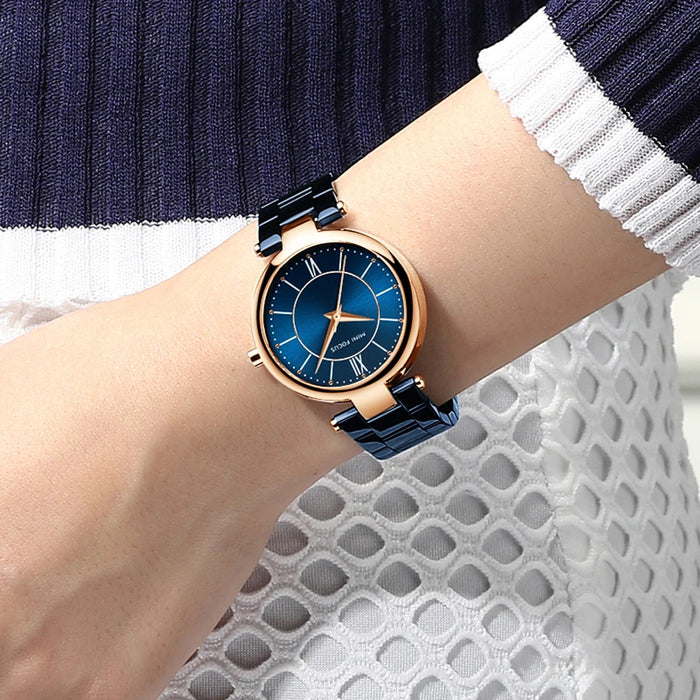 Waterproof Blue Stainless Steel Brand Luxury Quartz Watch