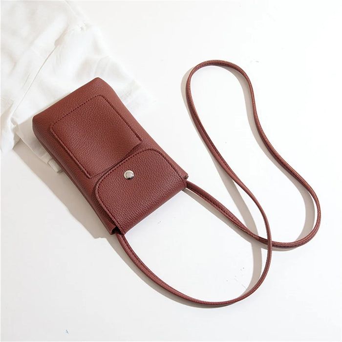 Women Soft Pu Leather Flap Crossbody Bags Fashion Versatile Phone Bag Shoulder Purses Simple Solid Wallet Handbag Travel Purse