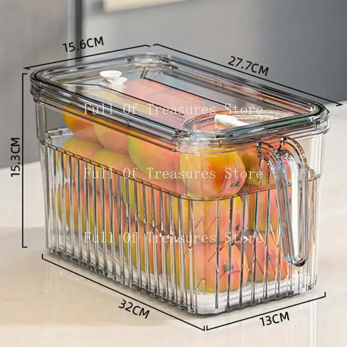 Refrigerator Food Storage Containers with Drain Basket
