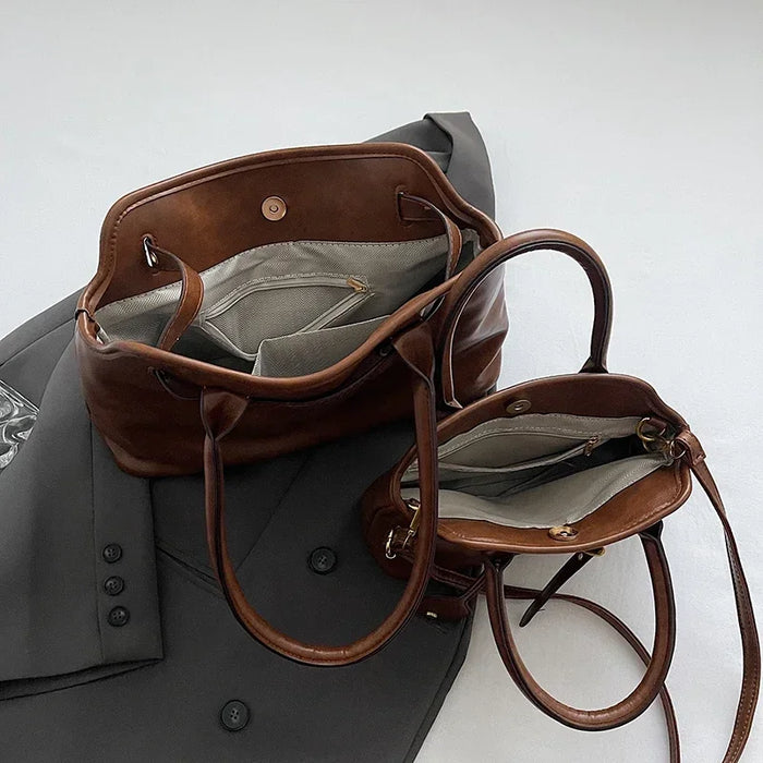 Leather Retro Tote Bag