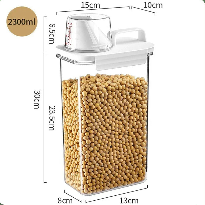 Airtight Food Storage Container with Measuring Cup