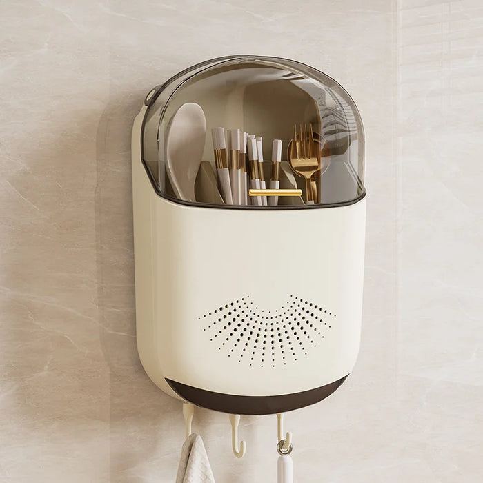 Wall-Mount Kitchen Cutlery Storage Box