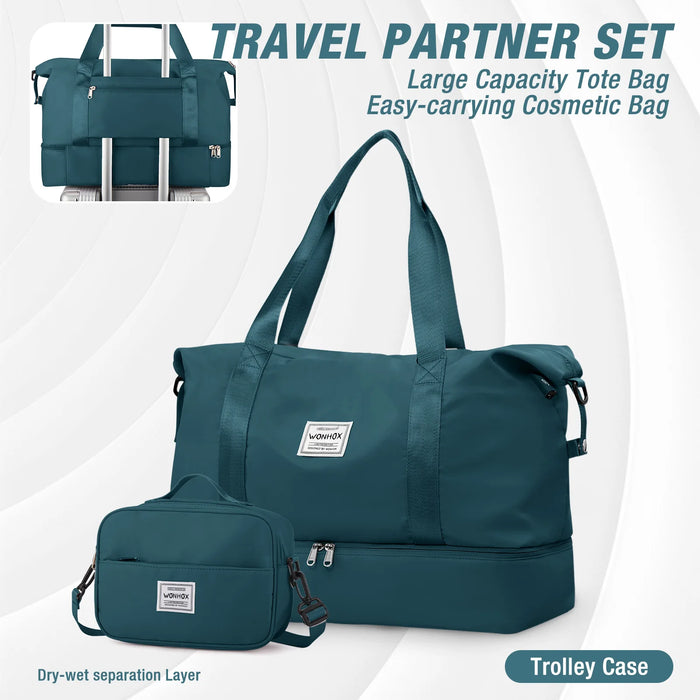 Travel Foldable Duffel Bag for Airlines Carry on Bag for Women Girls Lightweight Large Capacity Sports Weekend Trip Overnigh Bag
