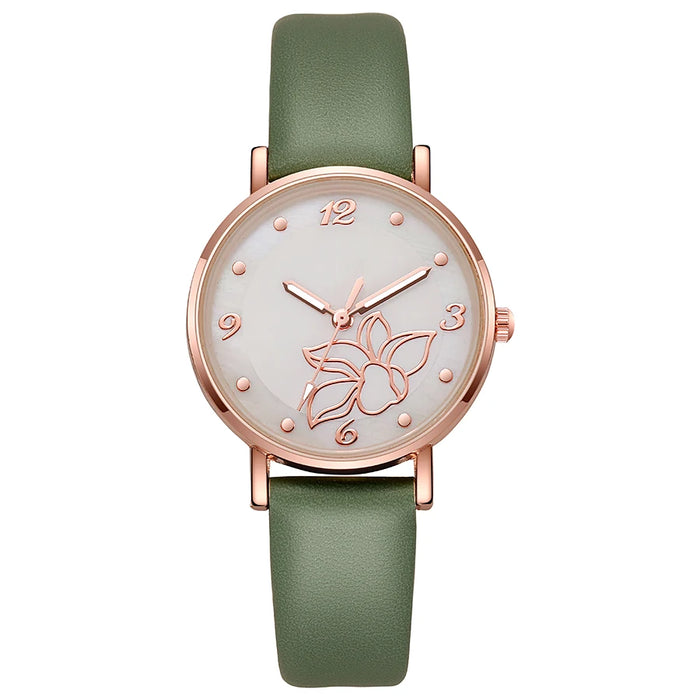 WOKAI High Quality Fashion Luxury Joaquin Rose Women Calf Leather Luxury Quartz Watch Girls Student Sports Watch Retro Clock