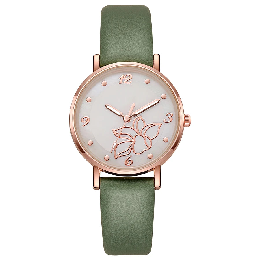 WOKAI High Quality Fashion Luxury Joaquin Rose Women Calf Leather Luxury Quartz Watch Girls Student Sports Watch Retro Clock