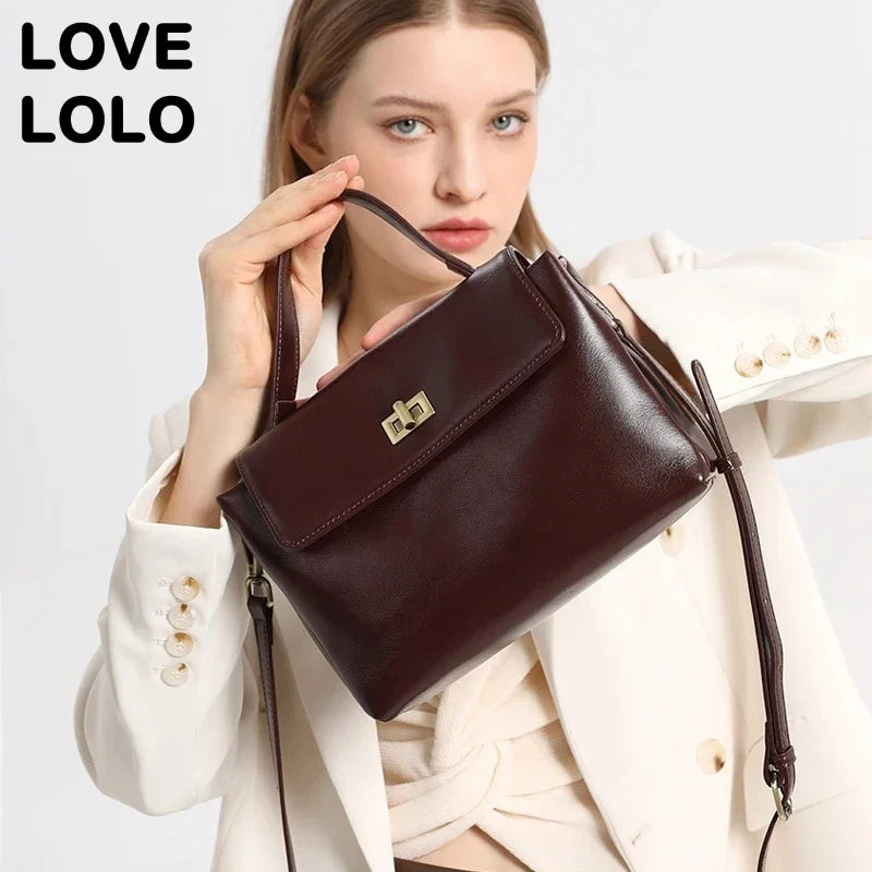 Luxury Designer Tote Bag for Women Genuine Cowhide Leather Large Capacity Crossbody Shoulder Bag Fashion Casual Work Purse