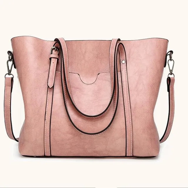 Oil wax Leather Handbag Luxury Hand Bag with Purse Pocket
