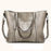 Oil wax Leather Handbag Luxury Hand Bag with Purse Pocket