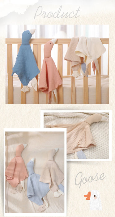 Gauze New Born Soothe Appease Towel Soft Organic Cotton Goose Toy Ins Baby Comforter Lovely Muslin Security Blanket
