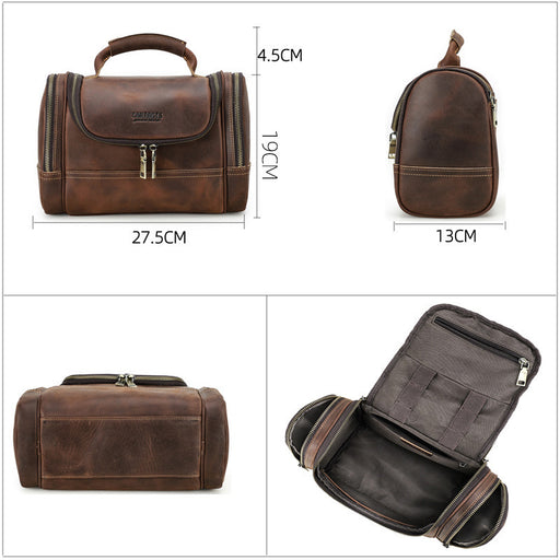 Vintage Genuine Cowhide Leather Multi-Purpose Travel
