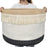 Xxxlarge 22"X22"X15" Rope Boho Basket Woven Laundry Basket for Blankets Storage Basket with Handle Comforter Cushions Storage Bins Thread Laundry Hamper-Brown White Gray 93 Liters
