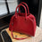 MOODS Branded Red Color Large Size Women Handbags Retro Pure Color Suede Shoulder Shopper Tote Bag 2024 Luxury Designer Handbags
